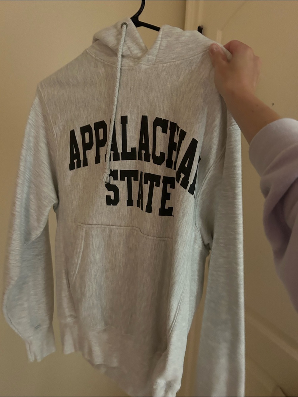 Appalachian State Gray Hoodie with Black Logo